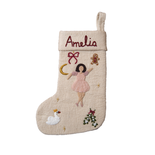 Personalized Ballerina Stocking, Cream White - Skin color 1