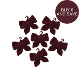 6-Piece Bundle of Little Bow Ornaments - Grape