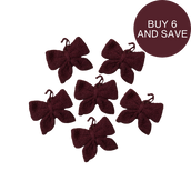 6-Piece Bundle of Little Bow Ornaments - Grape