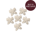 6-Piece Bundle of Little Bow Ornaments - Cream White