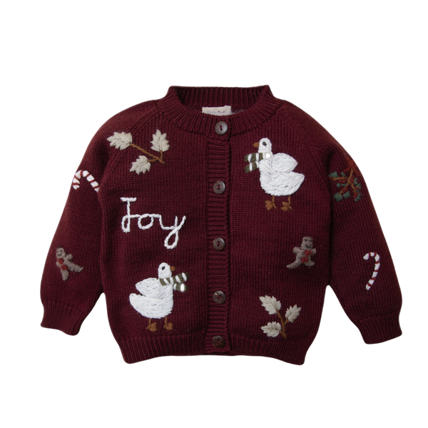 Holiday Goose cardigan - Grape