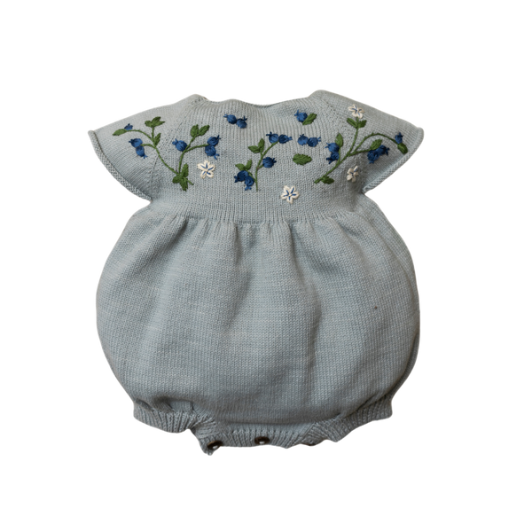 Blueberries romper (Cotton) - Duck Blue