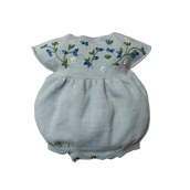 Blueberries romper (Cotton) - Duck Blue