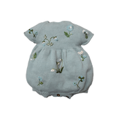 Botanical romper (Cotton) - Duck Blue