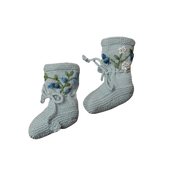 Blueberries footies (Cotton) - Duck Blue