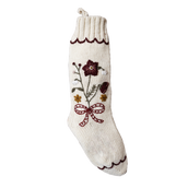 Holiday Hellebore Stocking - Cream white