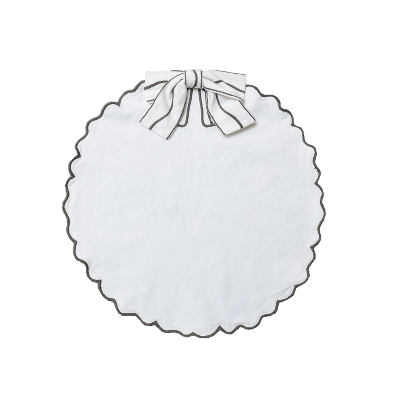 Set of 6 Bow placemats - Cream White