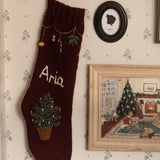 Personalized garland stocking with hand embroidery