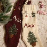 personalized garland stockings with hand embroidery