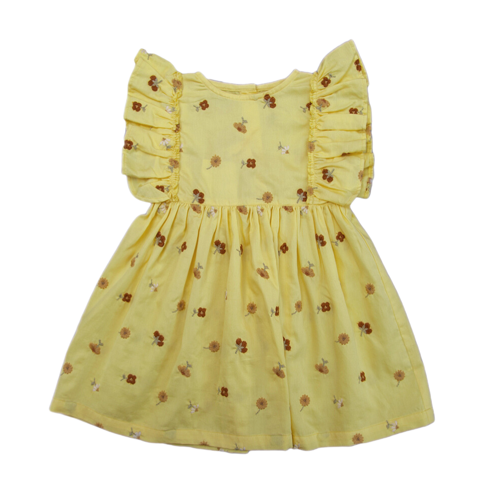 Uniqua dress with Flowers - Lemon