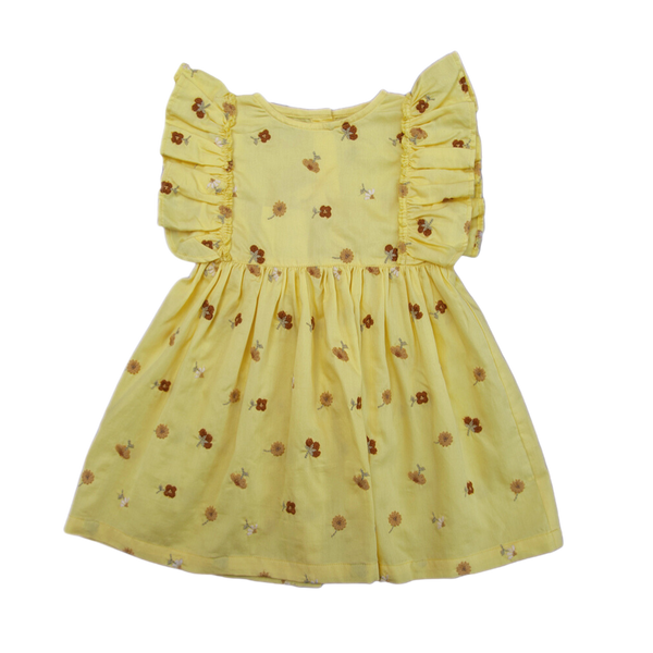 Uniqua dress with Flowers - Lemon