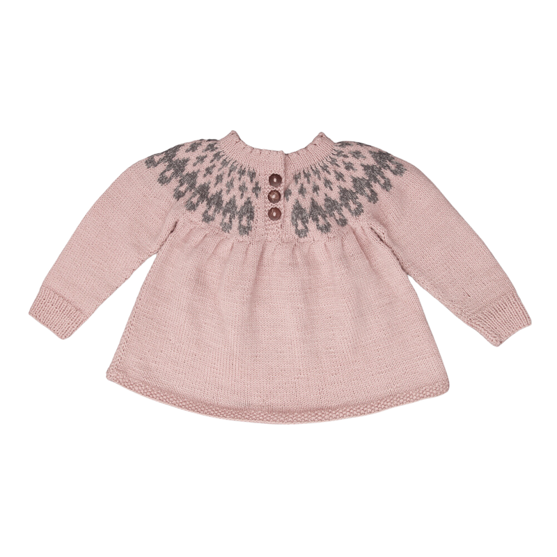 Icelandic Sweater - Dusty Pink & Light Grey