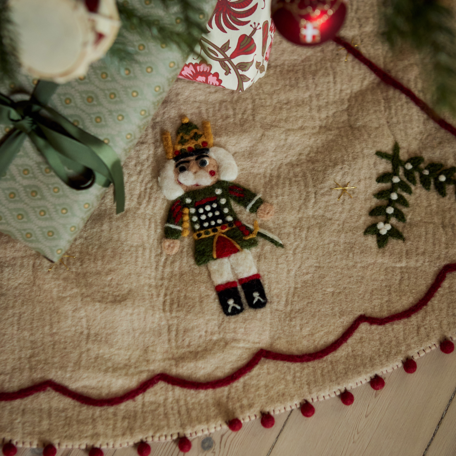 Nutcracker Heirloom Tree Rug | Handcrafted Christmas Tree Skirt