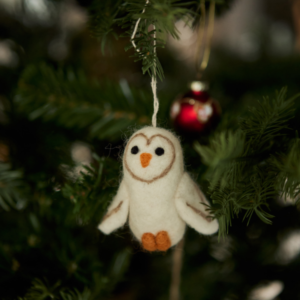 Owl Ornament - Cream