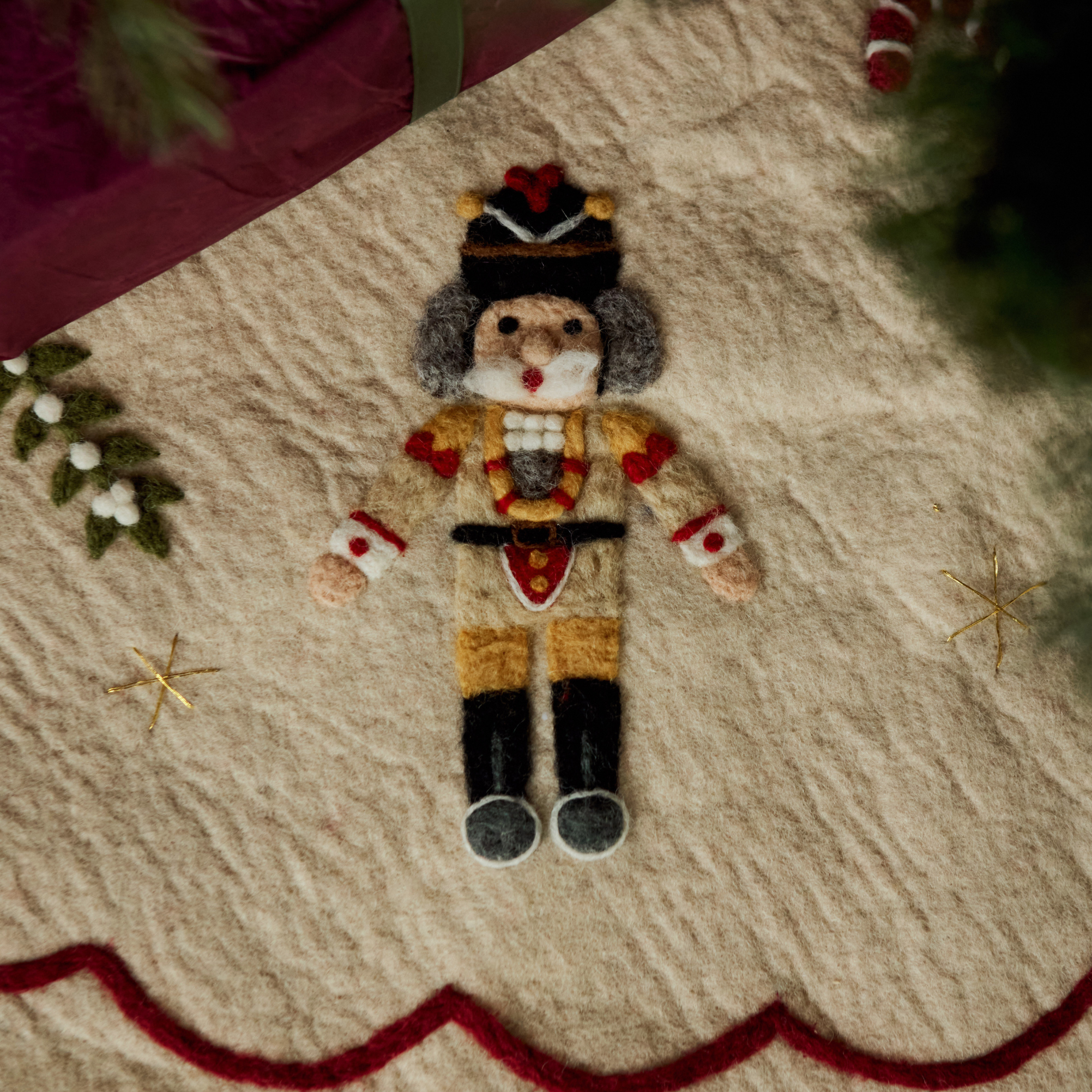 Nutcracker Heirloom Tree Rug | Handcrafted Christmas Tree Skirt