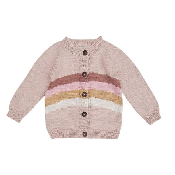 Rainbow Cardigan (Cotton) Dusty Pink