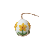 Artisan Easter Egg ornament Daffodil - White