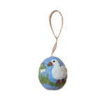 Artisan Easter Egg ornament Duck - Sky blue