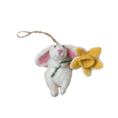 Bunny ornament with Daffodil