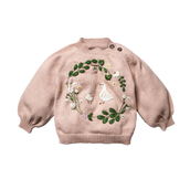 Spring Wreath sweater (Cotton) - Apricot