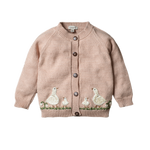 Spring Geese cardigan (Cotton) - Apricot