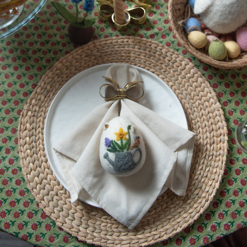 Artisan Easter Egg Vase with Flower