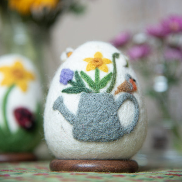 Artisan Easter Egg Vase with Flower