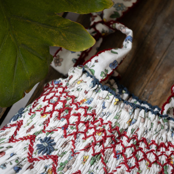 close up of strappy floral dress for kids