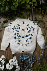 Blueberries cardigan (Cotton) - Marshmellow