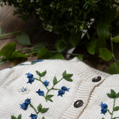 Blueberries cardigan (Cotton) - Marshmellow