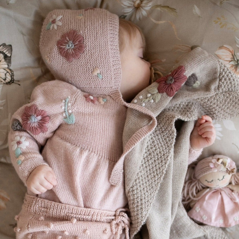 Flora bonnet - Dusty Pink