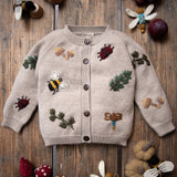 knitted and embroidered bugs life cardigan for children