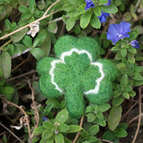 hand felted clover ornament
