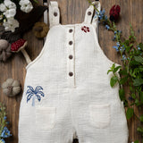 white muslin dungarees for kids