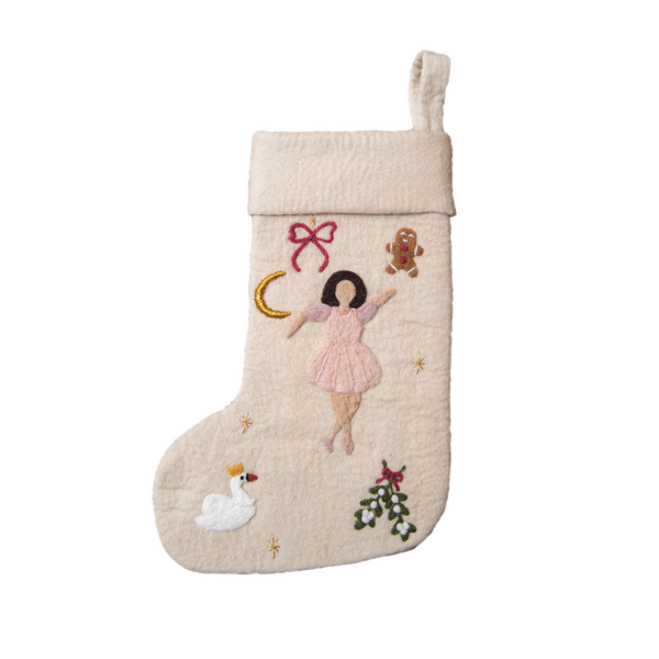 felted ballerina stocking for christmas