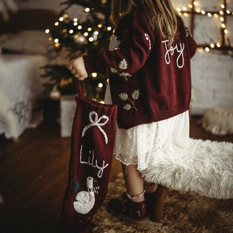 Personalized Goose Stocking - Dark Grape