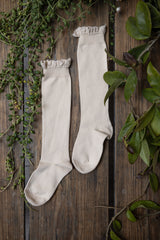 Knee high Sock with Lace - Linen