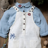cotton dungarees and shirt for boys