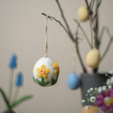 Artisan Easter Egg ornament Daffodil - White