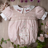sewn baby pink romper