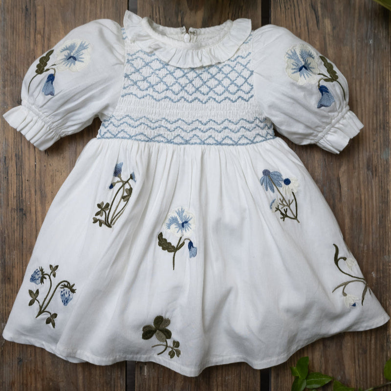 volume dress with flowers for kids