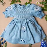 volume dress with flowers for kids