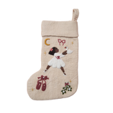 odette stocking in cream white color with felt details