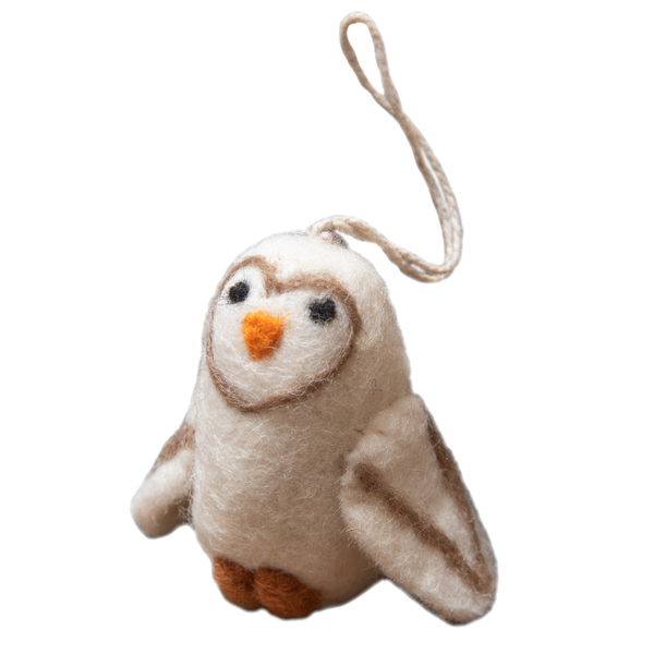 felted owl christmas ornament