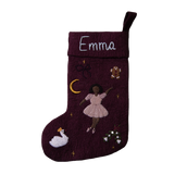 Personalized Ballerina Stocking, Dark Grape - Skin color 2