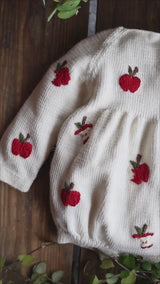 Apple romper - Cream White