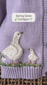 Spring Geese cardigan (Cotton) - Lilac