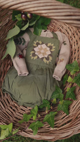 Patchwork romper - Moss