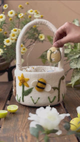 Spring geese bonnet (Cotton) - Butter Lemon