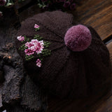 Heirloom Rose beret - Chocolate